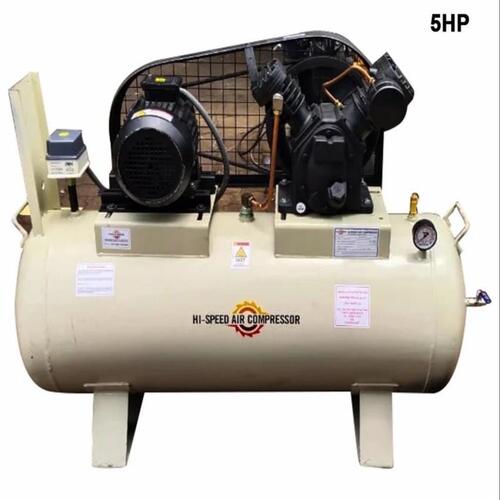 5 Hp Three Phase Reciprocating Air Compressor - Color: Cream