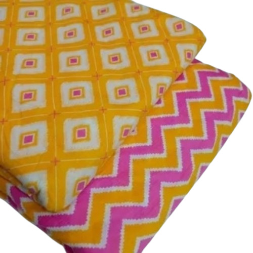 Yellow Printed Cotton Fabric