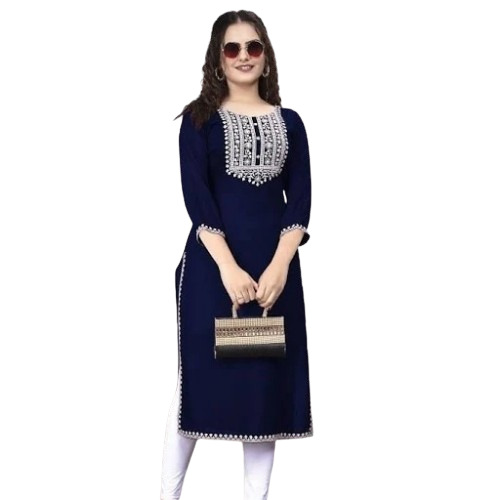Women Embroidery Straight Kurti