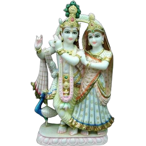Marble Radha Krishna Statue By Shri Laxmi Moorti Kala Kendra