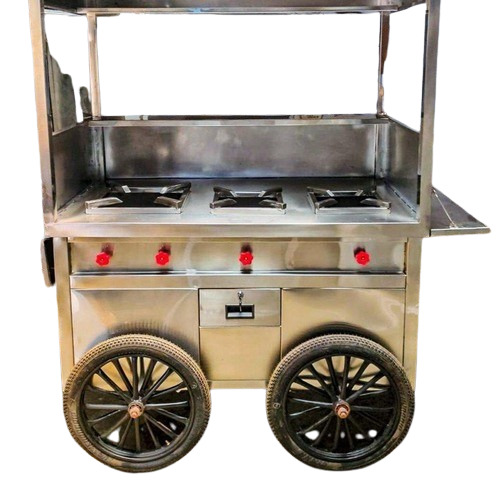 Stainless Steel Food Cart - Color: Silver