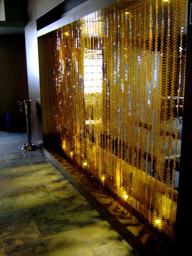 Gold Bead Curtain Room Divider