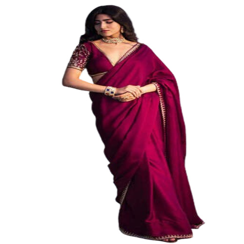 Party Wear Satin Silk Saree - Color: All