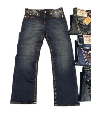 Denim Jeans - Cotton Blend, Low Rise Fit, Dark Blue | Comfortable Fit, Rugged Appearance, Breathable Fabric, Trendy Design, High-Quality Stitching, Variety of Washes