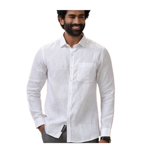 White Shirts - Cotton, Full Sleeve, XS to XXXL, Classic Collar | Breathable, Lightweight, Machine Washable, Shrink Resistant