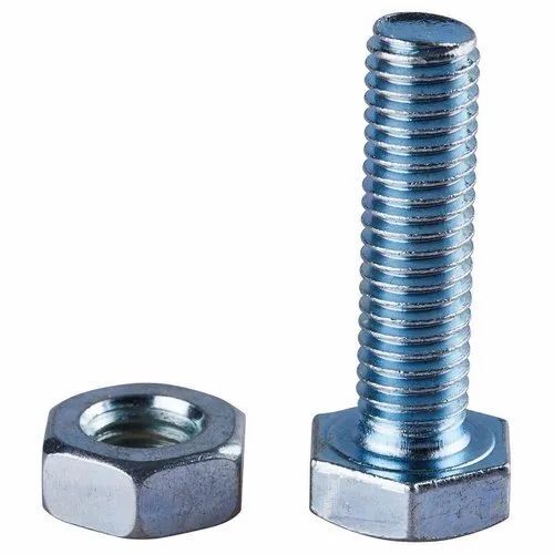 Stainless Steel Nut Bolt - Color: Silver