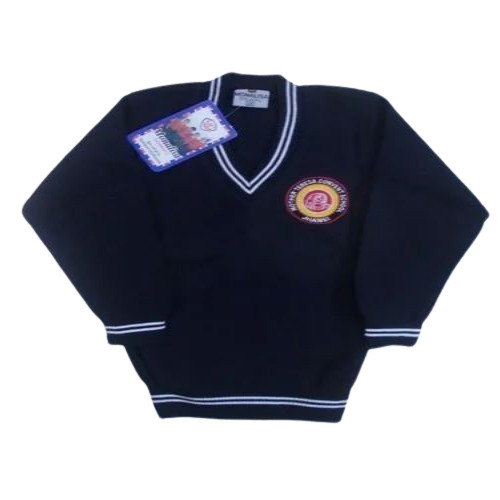 Black Uniform Sweaters - Collar Style: Straight