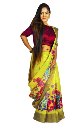 Zari Border Tussar Silk Saree