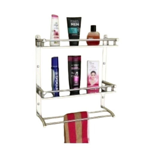 3 Layer Bathroom Shelf - Color: Silver
