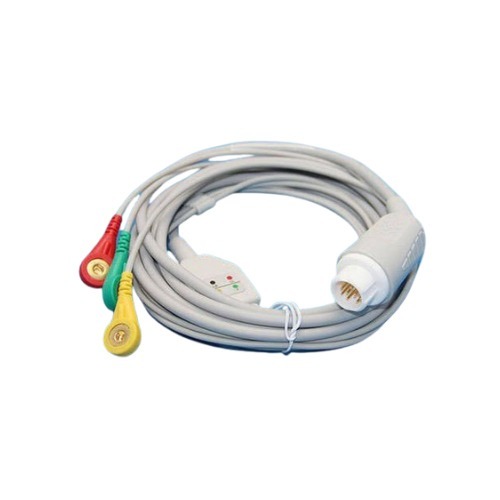 3 Lead Ecg Cable For Philips Button Type - Color: Gray