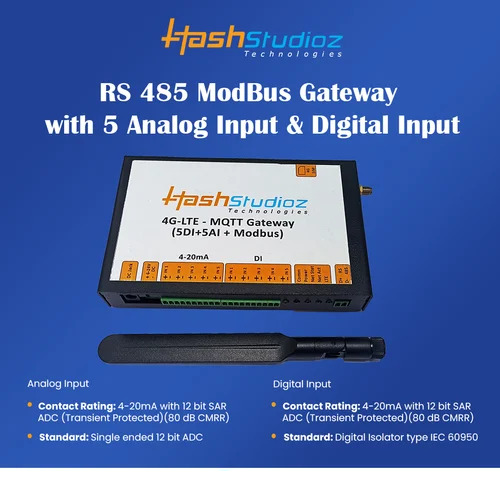 RS 485 4G LTE MQTT 5DI 5AI Modbus Network Gateway