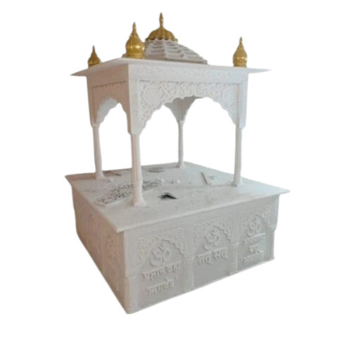 6.5 Feet White Marble Temple