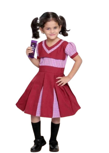 Girls Cotton Check School Uniform