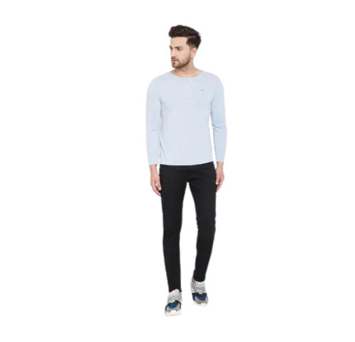 Plain Cotton Round Full Sleeve T Shirt - Style: Daily Wear