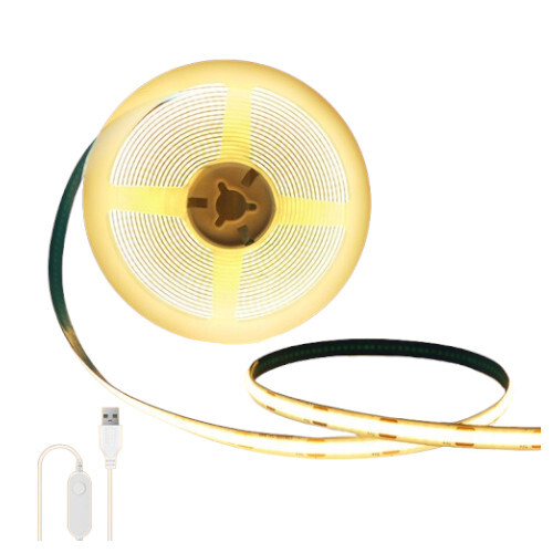 Kinyu Cob Led Strip 5V Warm White Flexible Led Tape For Home Diy - Application: Indoor