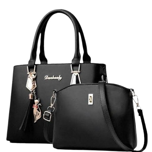 Ladies Leather Handbag - Color: Black