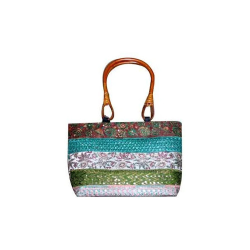 Ladies Wooden Handle Bags - Color: Multicolor