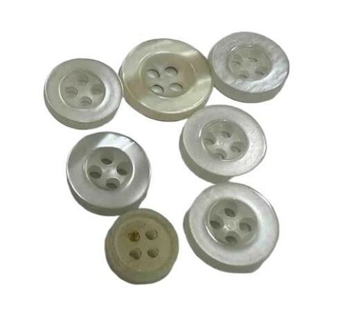 Polyester Button - Color: White