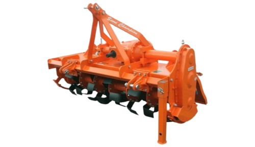 Heavy Duty Agricultural Rotavator - Carbon Steel Material, Standard Shape, Orange Color | Heavy Duty, Tractor Operated, 1 Year Warranty, Electric Start, Fine Finished
