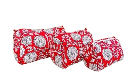 Handmade Cotton Makeup Bag 3 Pieces Set