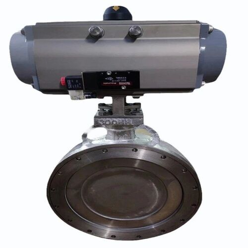 Disc Double Flange Butterfly Valve - Color: Green