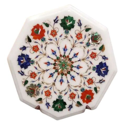 Handicraft Marble Table - Color: White