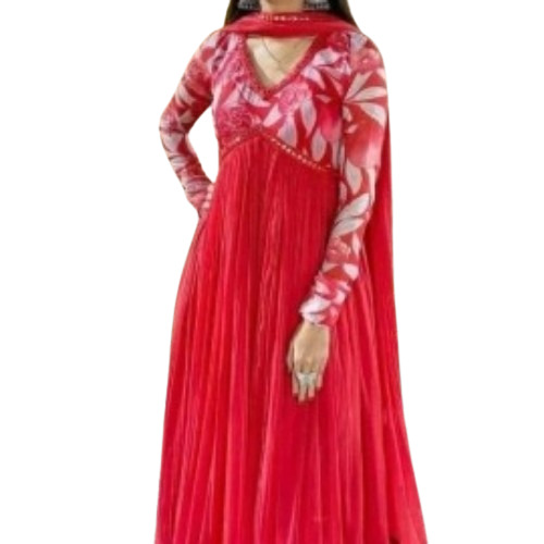 Georgette Red Color Kurti 
