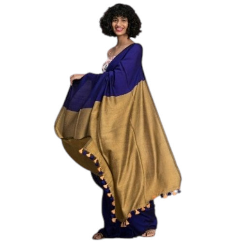 Plain Cotton Saree with Blouse Piece