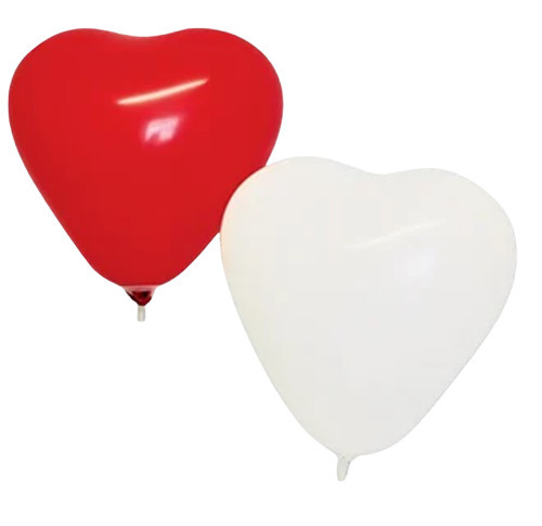 Red White Heart Balloons - Color: Multi Color