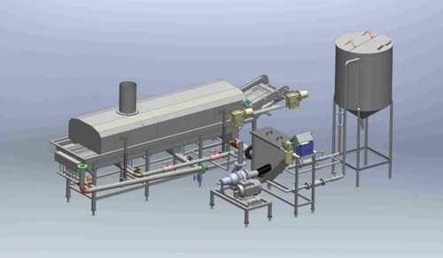 Fully Automatic Potato Chips Making Plant - Color: Green