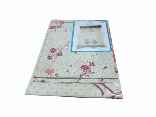 Pure Cotton Printed Ivory Bedsheet With Pillow Cover Set - Design Type: Modern