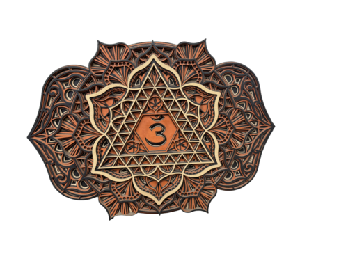 Wooden Mandala Laser Art 