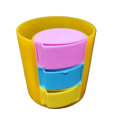 Plastic Box - Plastic, Multi Color, Round Shape | Durable, Good Quality