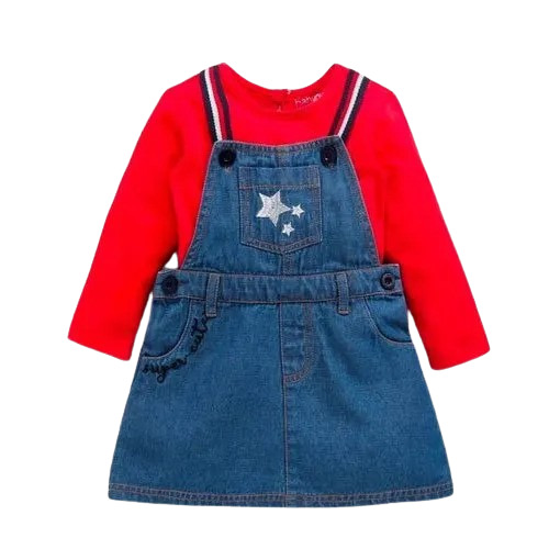 Kids Denim Dress - Collar Style: Standard