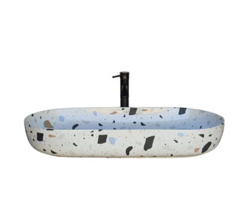 Table Top Wash Basin - Ceramic, Customized Size, Elongated Shape, Multiple Colors | Durable, Designer Finishing, Deck Mounted, Polished Surface