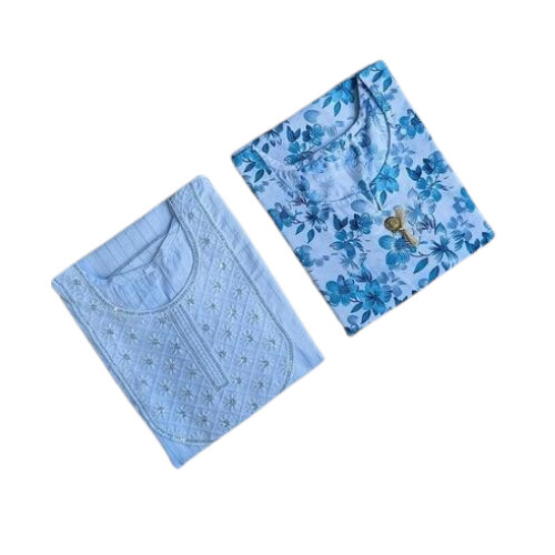 Printed Chikan Kurtis