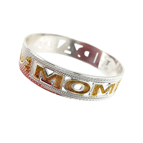 Customised Mom Dad Silver Kada