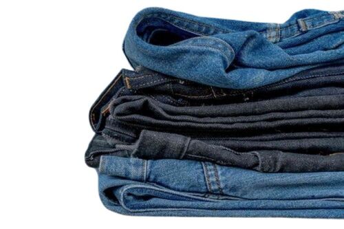 Denim Jeans - Durable Stretchable Denim Fabric, Faded Wash, Black and Blue Colors, Classic Fit, Tapered Leg, Stylish with Multiple Pockets