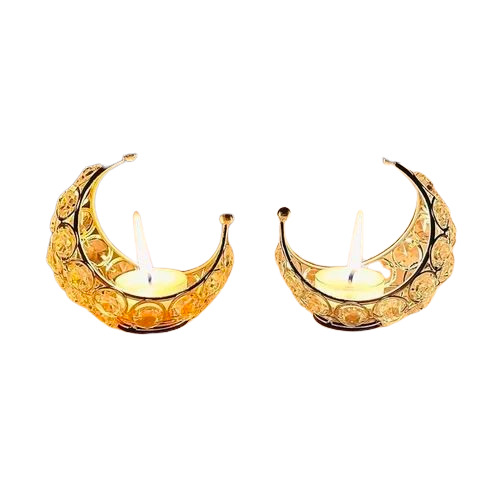 Metal Moon Shape T-Light Candle Holder