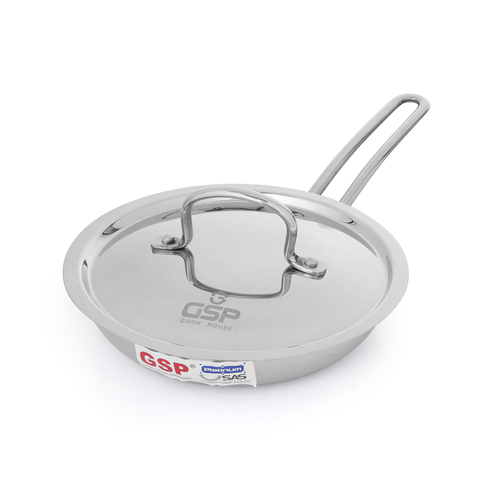 Triply Stainless Steel Fry Pan With Lid - Capacity: 1.2Ltr  To 1.7Ltr Ltr