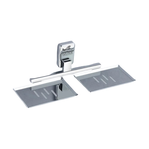 Double Soap Dish - Stainless Steel, Customized Size, Silver Color | Wall Mounted, Durable, Long Lasting, Glossy Finish, 1 Year Warranty