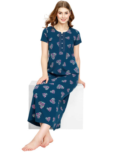 Women Flowers Print Nighty - Color: Multiple