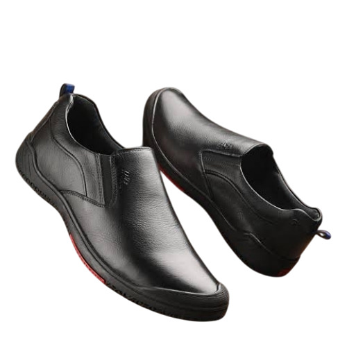 Men's Black Leather Slip-On Formal Shoes