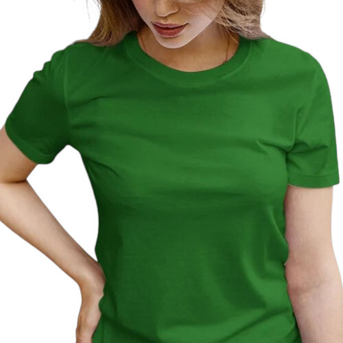 Short Sleeves Ladies Green T-Shirt - Color: .