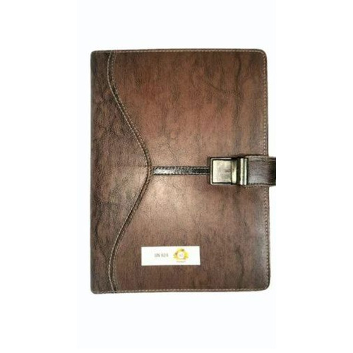 Brown A4 Leather Diary Cover - 60 GSM, Waterproof | Plain Brown Leather
