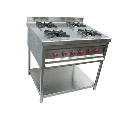 Four Burner Cooking Range - Interior Coating: Polished