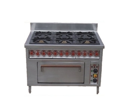 Six Burner Cooking Range - Interior Coating: Polished