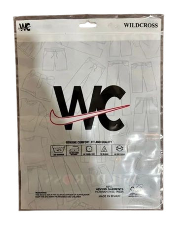 White Ldpe Zipper Printed Garment Bag