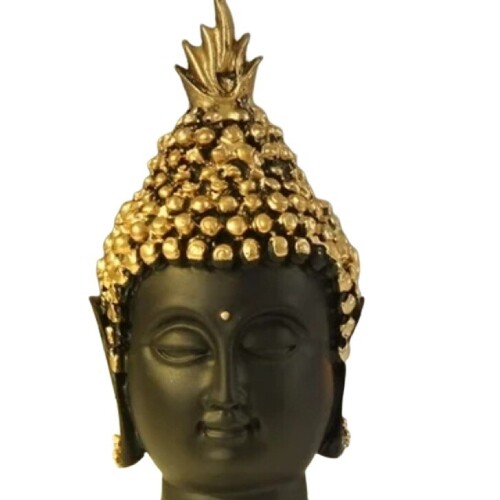 Buddha Head Statue - Color: Black And Golden