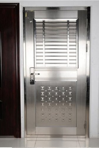 Stainless Steel Door - Silver, Standard Size | Exterior Entry Door, Rust Proof, Finished Surface